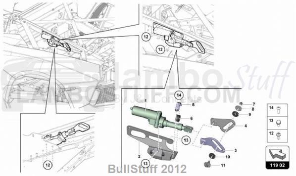 2016 Lamborghini AVENTADOR LP700-4 COUPE AUSTRALIA MOTOR FOR WIND DEFLECTOR (119.02.00)